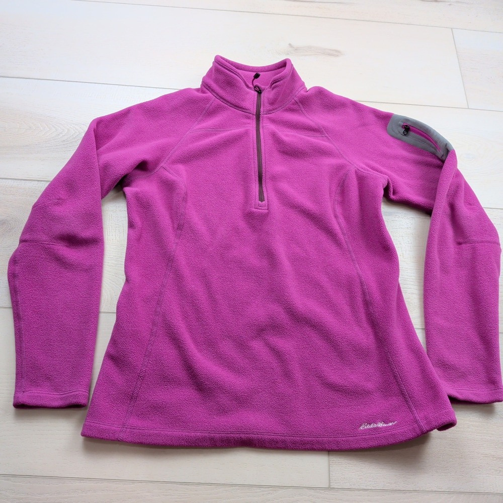 Eddie Bauer First Ascent Polartec Fleece Pullover Magenta Pink Womens L 0596